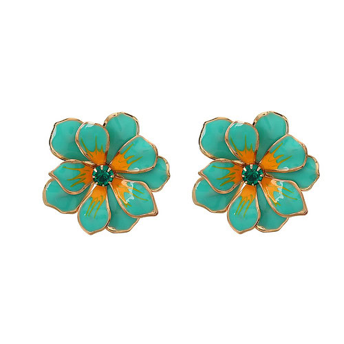 Blumen Stecker Ohrringe Bunt