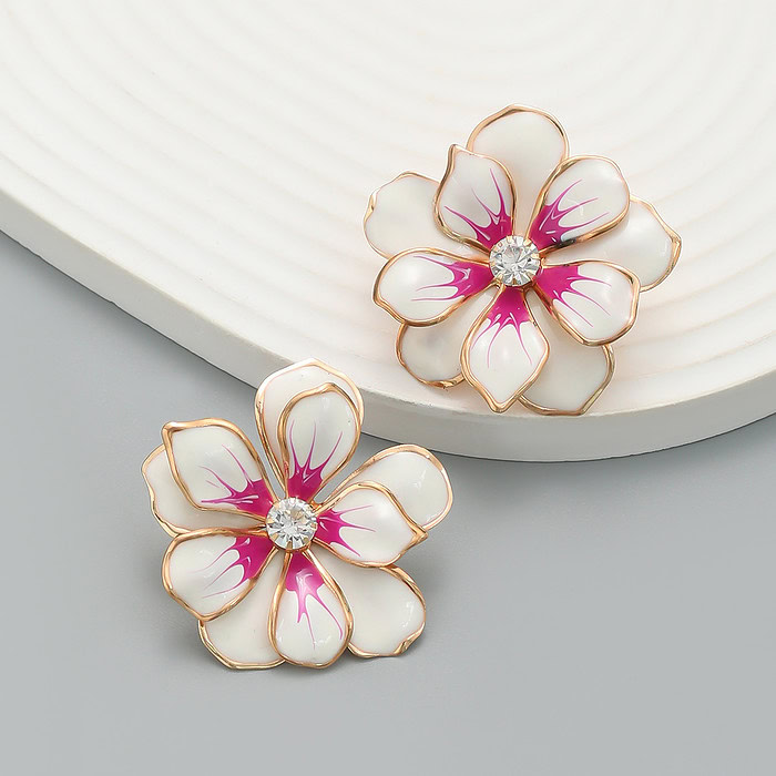 Blumen Stecker Ohrringe Bunt