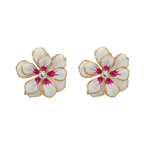 Blumen Stecker Ohrringe Bunt
