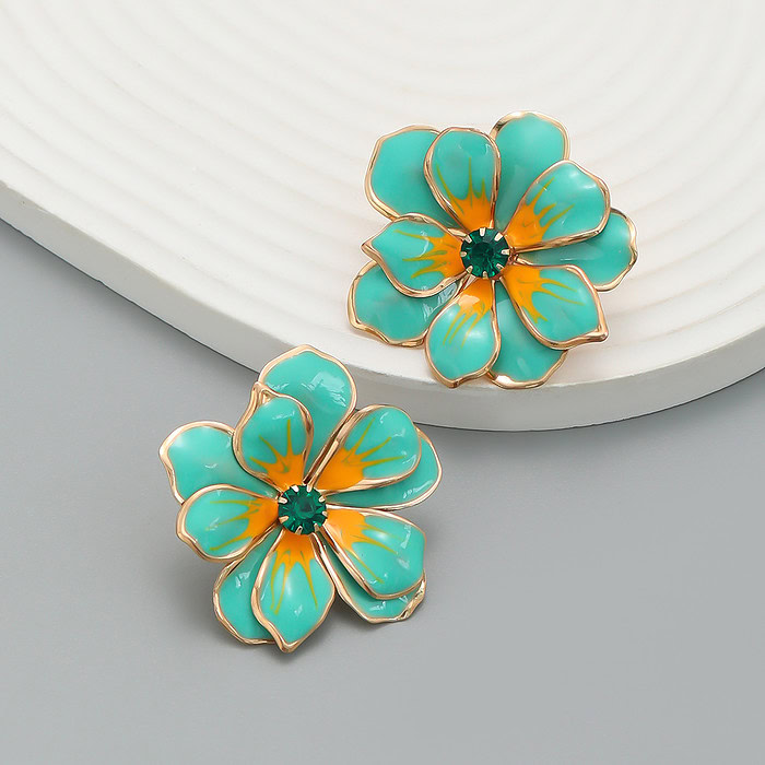 Blumen Stecker Ohrringe Bunt