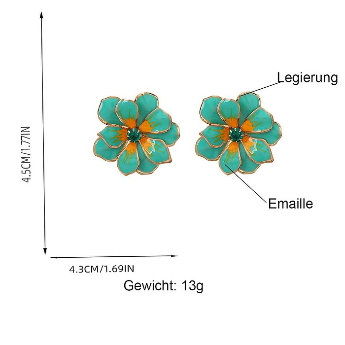 Blumen Stecker Ohrringe Bunt