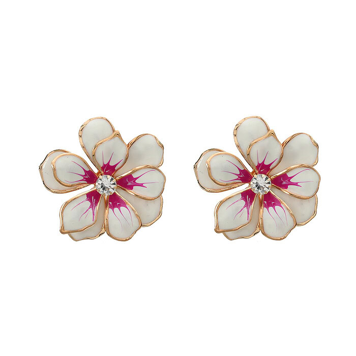 Blumen Stecker Ohrringe Bunt