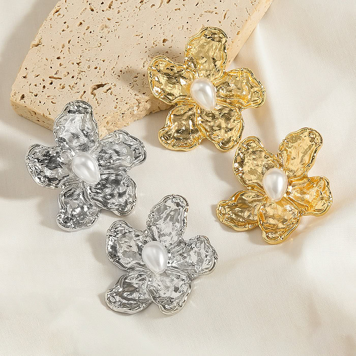 Blumen Stecker Ohrringe Silber – Bild 2