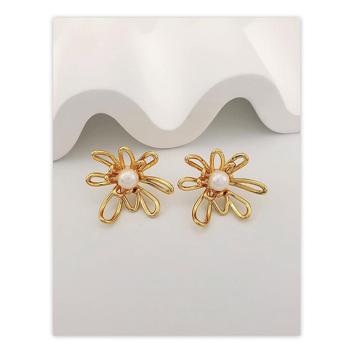 Blumen Ohrringe Stecker Mit Perlen