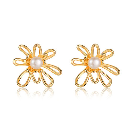 Blumen Ohrringe Stecker Mit Perlen