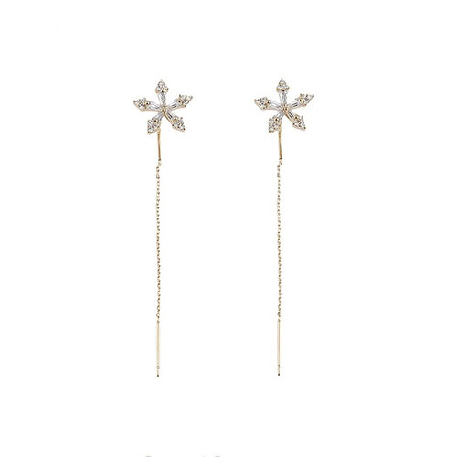 Blumen Ohrringe Lang Glitzer