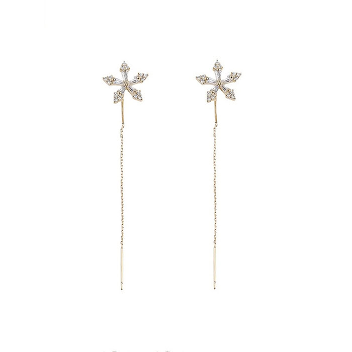 Blumen Ohrringe Lang Glitzer