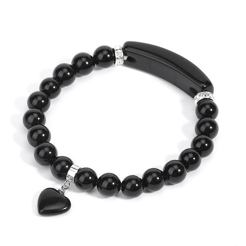 Obsidian Armband Herz