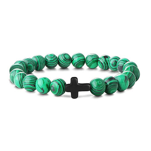 Malachit Armband Damen Kreuz