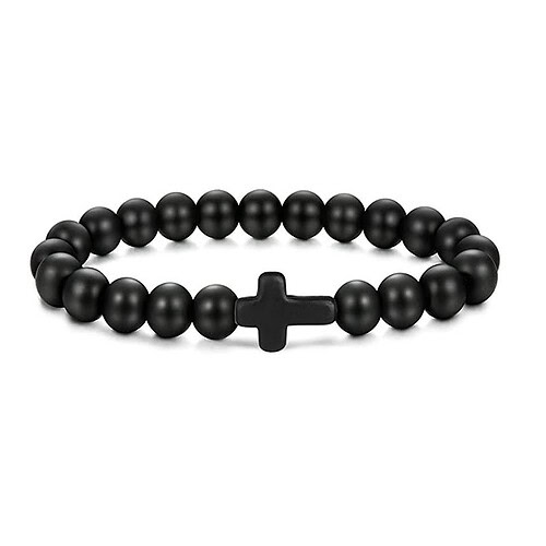Schwarz Armband Natursteinperlen