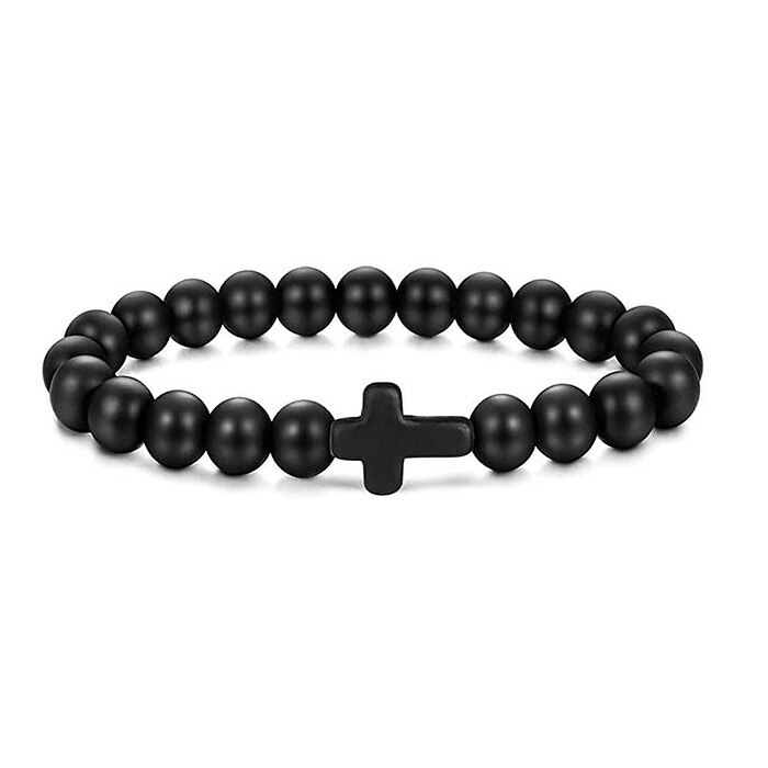Schwarz Armband Natursteinperlen