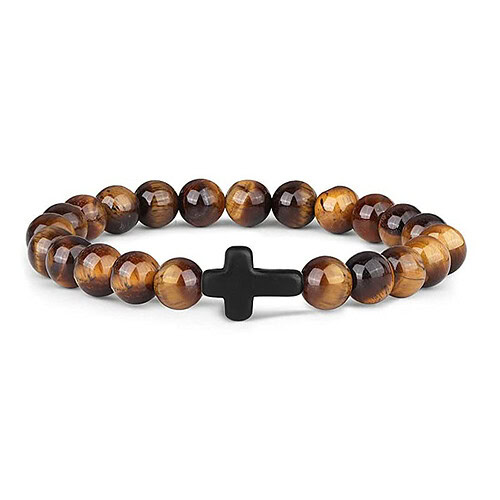 Tigerauge Armband Kreuz