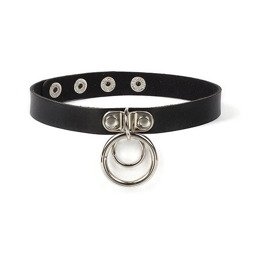 Schwarz Choker Kette Leder