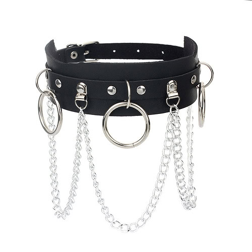 Leder Kette Punk Schwarz