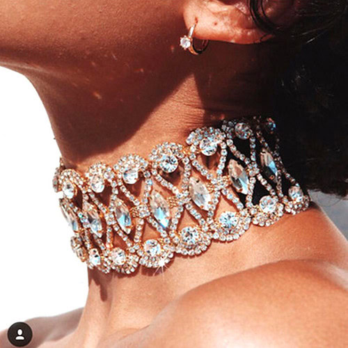 Damen Choker Kette Strass
