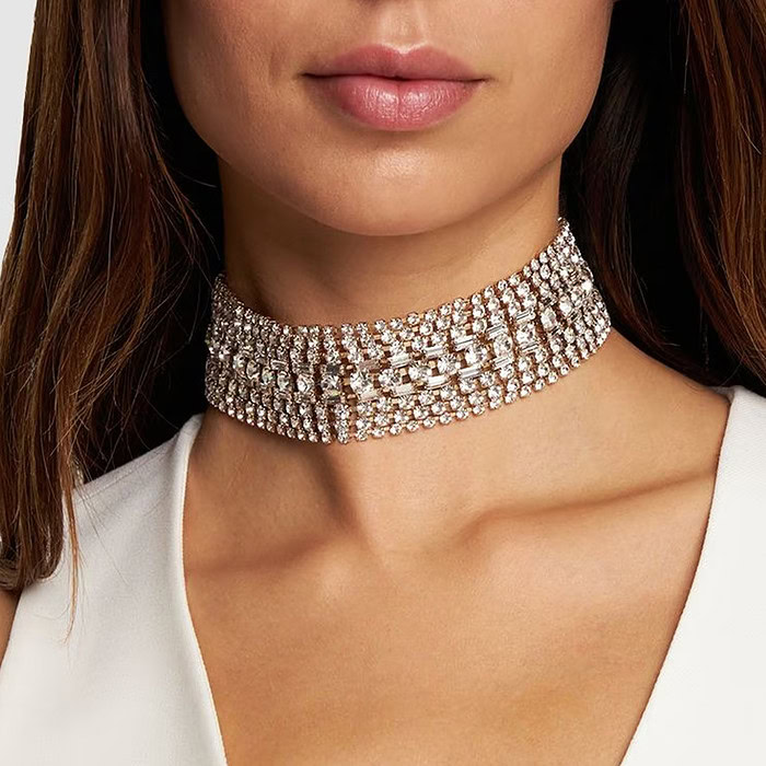 Strass Choker Kette Gold