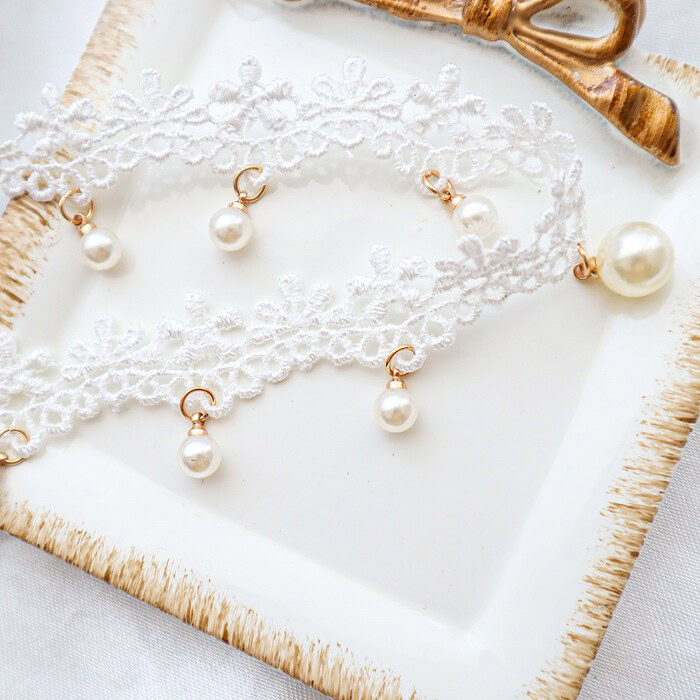 Damen Gothic Kette Weiße