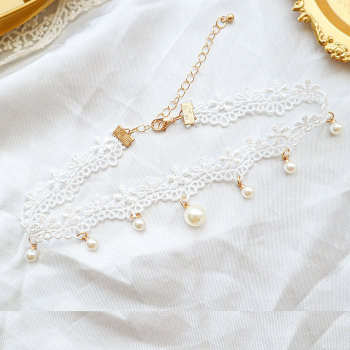 Damen Gothic Kette Weiße