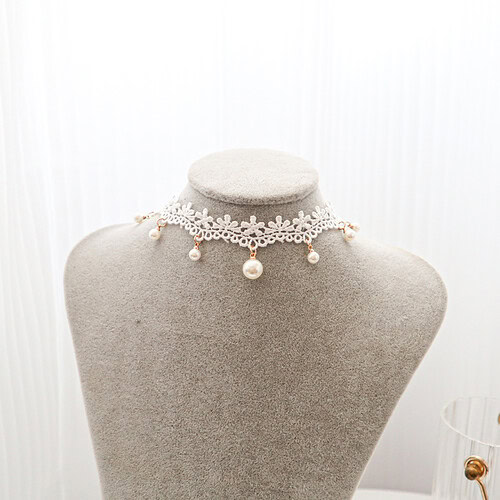 Damen Gothic Kette Weiße
