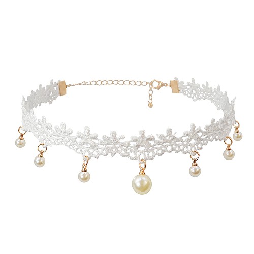 Damen Gothic Kette Weiße