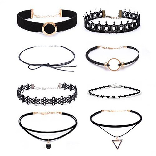 Schwarz Kette Punk 8 Set