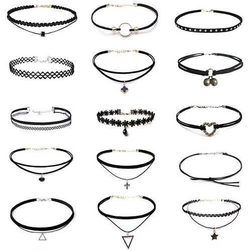 Punk Schwarz Kette Punk 15 Set