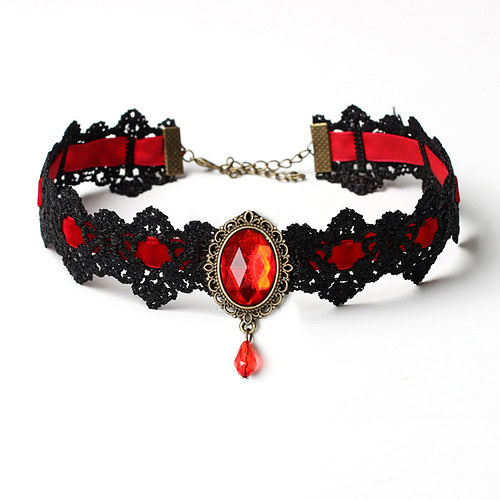 Gothic Kette Damen Samtspitze