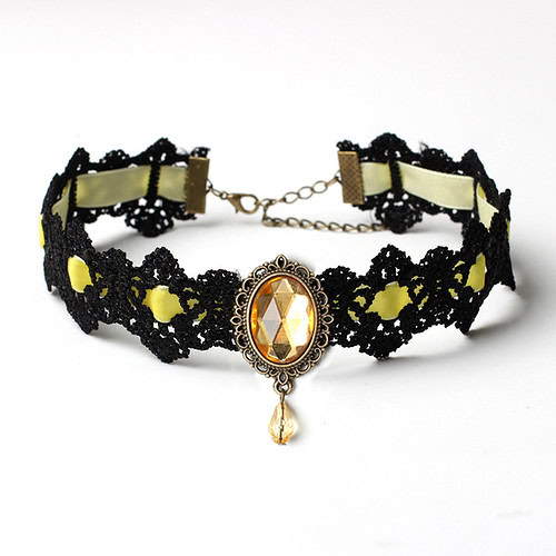 Gothic Kette Damen Samtspitze