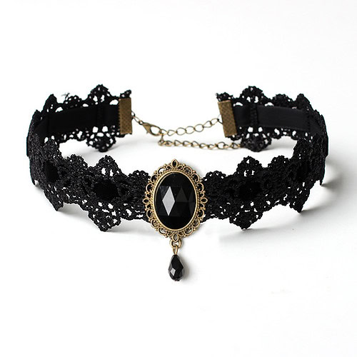 Gothic Kette Damen Samtspitze