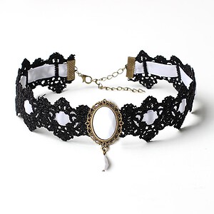 Gothic Kette Damen Samtspitze