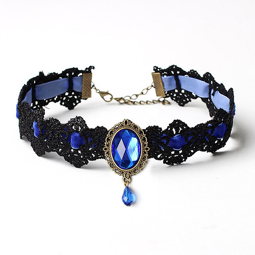 Gothic Kette Damen Samtspitze
