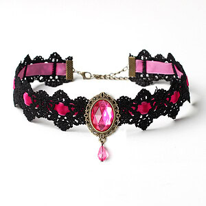 Gothic Kette Damen Samtspitze
