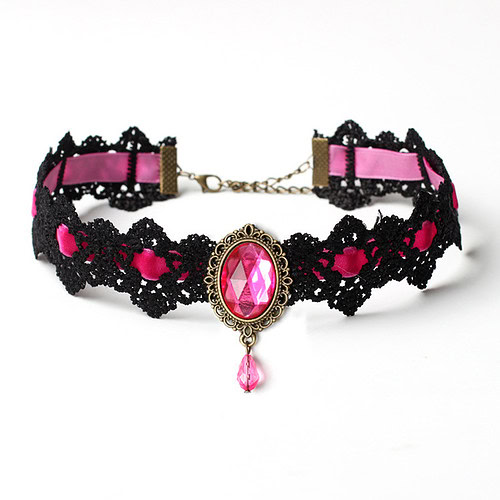 Gothic Kette Damen Samtspitze