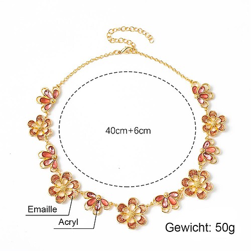 Emaille Choker Blume Kette