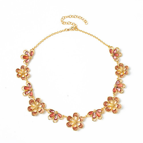 Emaille Choker Blume Kette