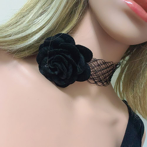 Schwarz Blume Kette Choker