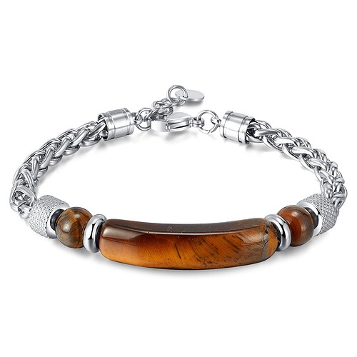 Edelstahl Tigerauge Armband