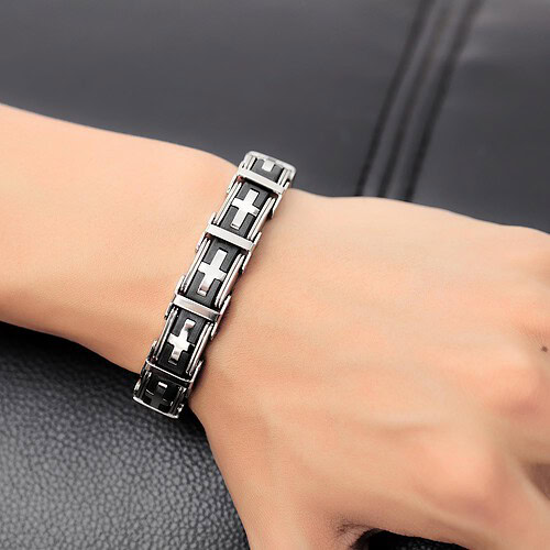 Kreuz Armband Silikon