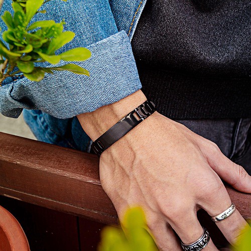 Schwarz Herren Armband