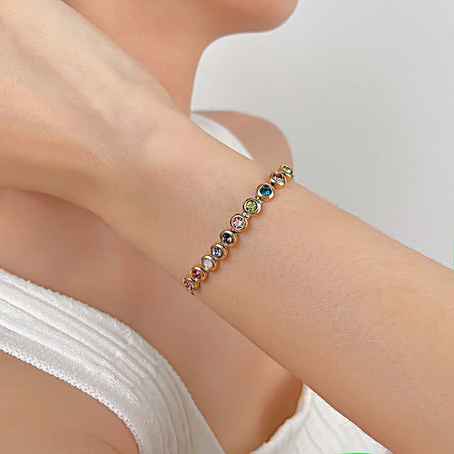 Vergoldet Armband Damen Bunt