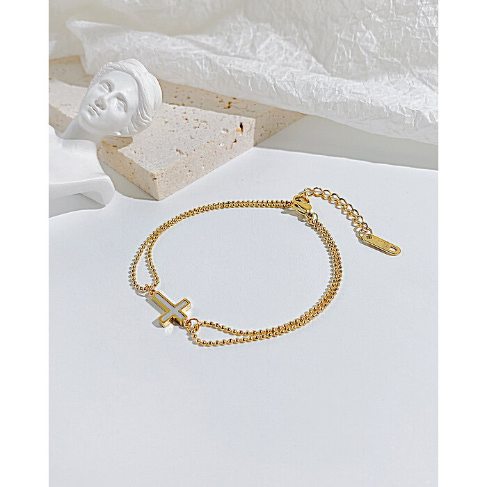 Kreuz Damen Armband Gold – Bild 3