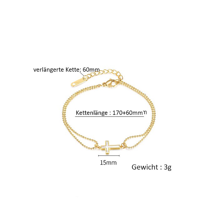 Kreuz Damen Armband Gold – Bild 4