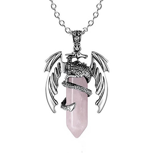 Drachen Kette Rosenquarz