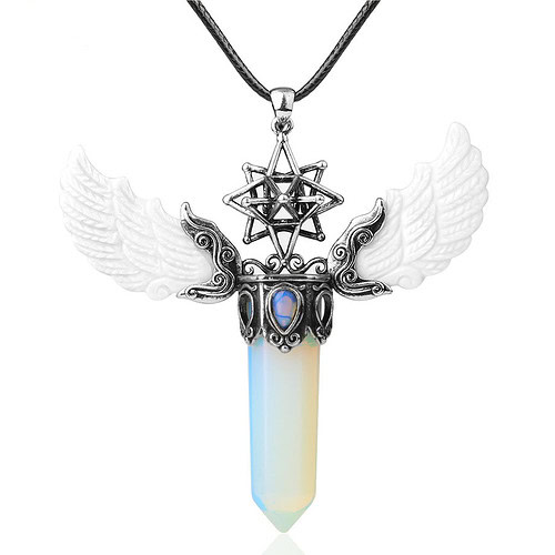 Opal Kette Engelsflügel