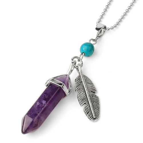 Feder Kette Amethyst