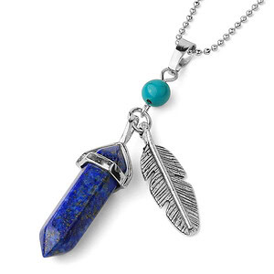 Lapislazuli Kette Feder