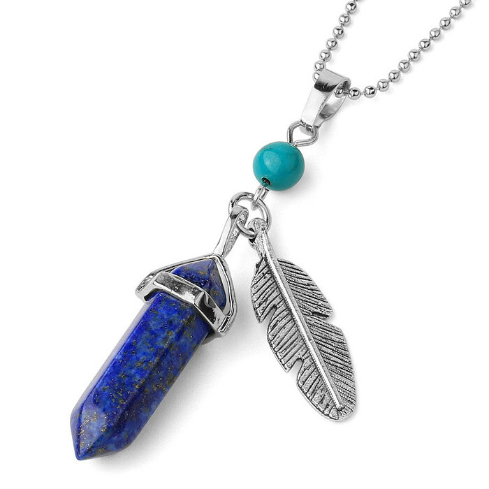 Lapislazuli Kette Feder