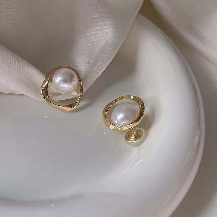 Perlen Ohrclips Damen Gold