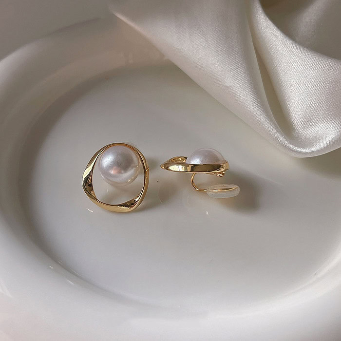 Perlen Ohrclips Damen Gold