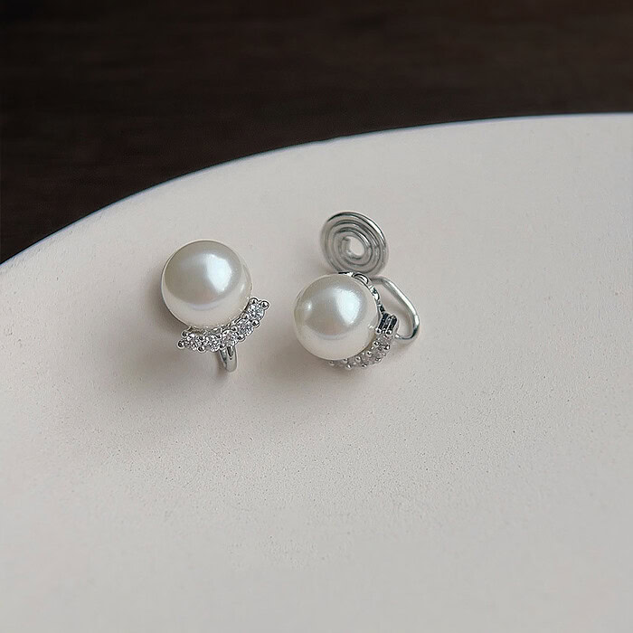 Perlen Ohrclips mit Zirkonia